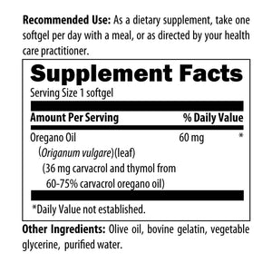 Oil of Oregano, 60 softgels