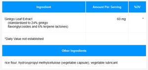 Ginkgo Biloba 60, 60 vegetable caps