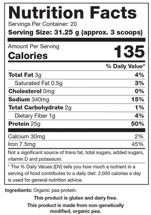 Pea Protein Isolate, 625 gm