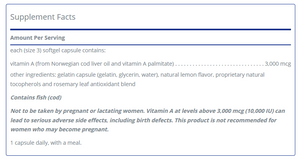 Vitamin A 10,000 IU, 120 softgels