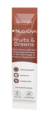 NutriDyn Fruits & Green TO-GO, Chocolate (w/ Monk Fruit)