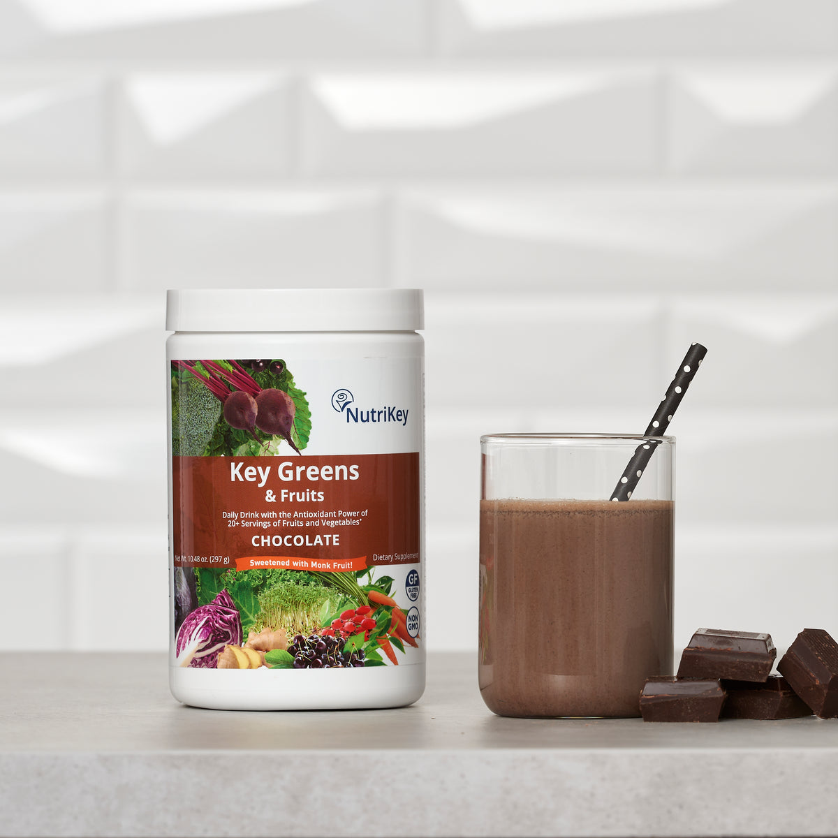 Key Greens & Fruits, Chocolate (w/ Monk Fruit)