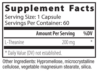 L-THEANINE 200, 60 capsules