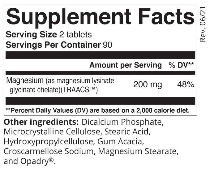 Magnesium Glycinate 100, 180 tabs
