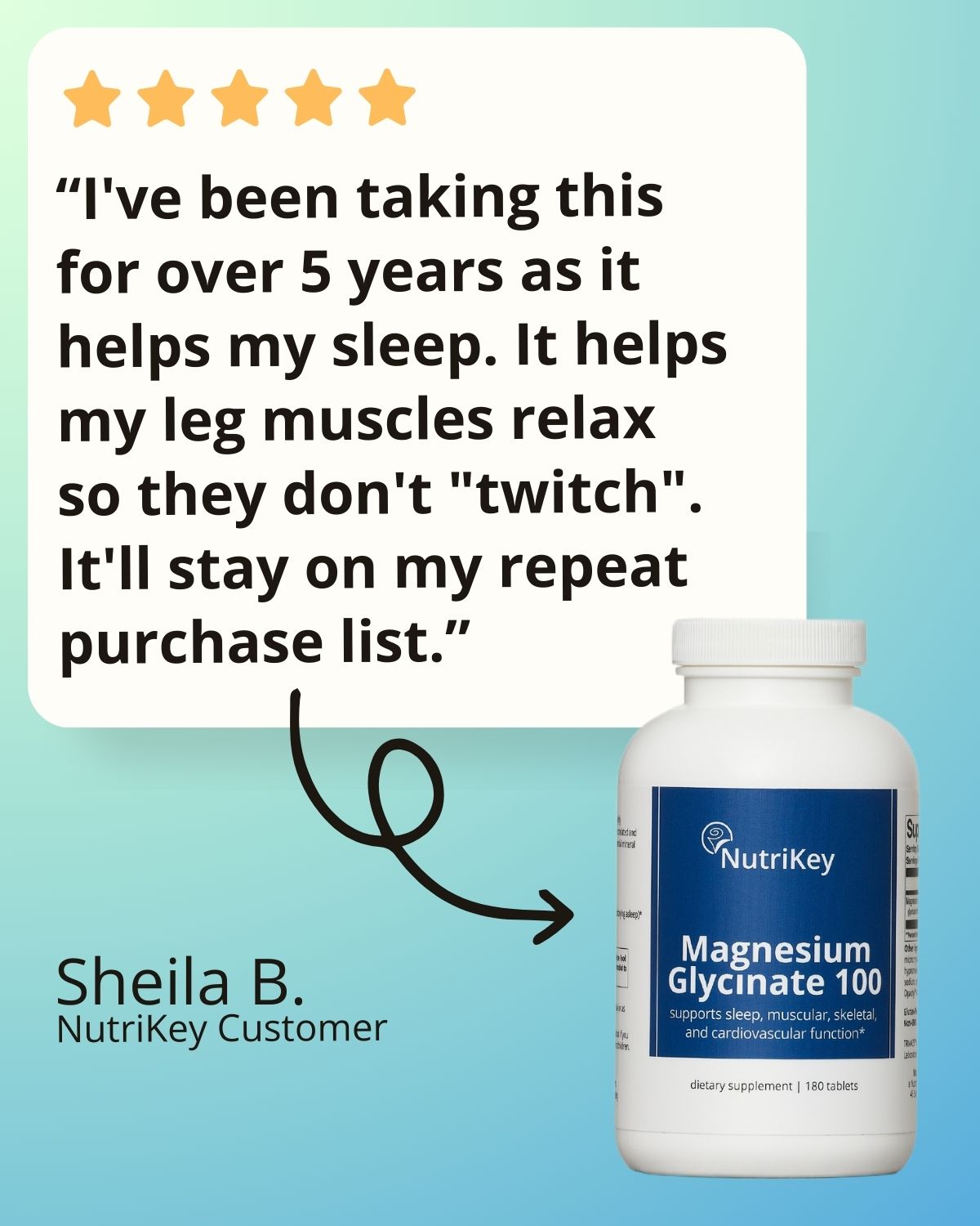 Magnesium Glycinate 100, 180 tabs