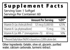 Vitamin D3 5000 with K2, 60 SOFTGELS