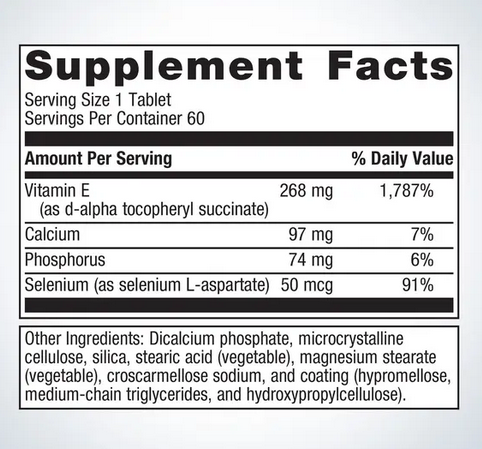 Vitamin E + Selenium, 60 tabs