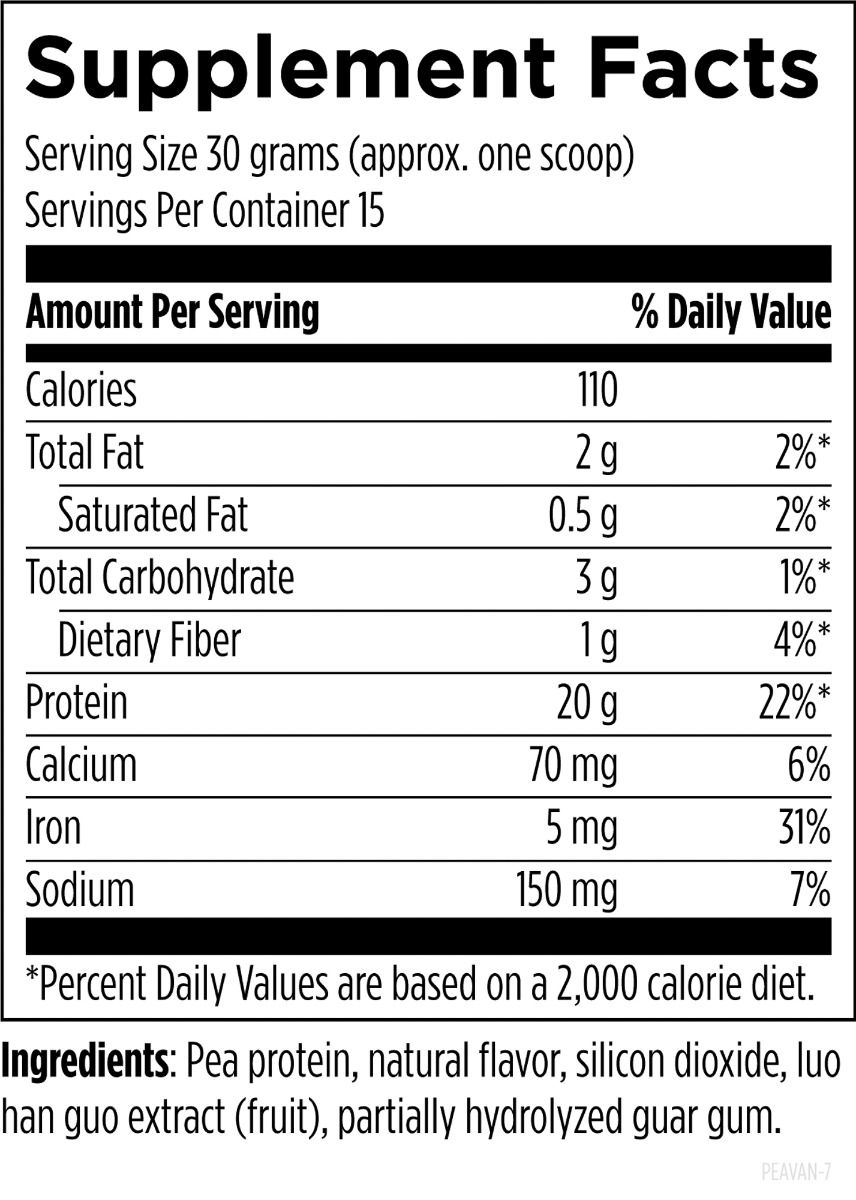PurePea Protein, Natural Vanilla, 450 g