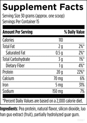 PurePea Protein, Natural Vanilla, 450 g