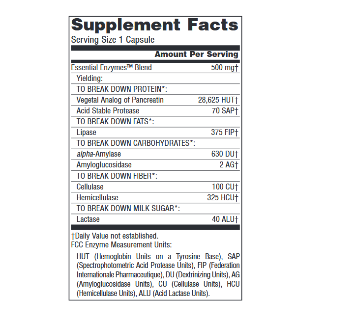 Essential Enzymes, 120 caps