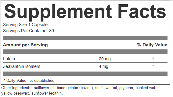 Lutein, 30 softgels