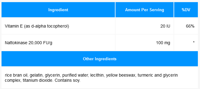 Nattokinase with Vitamin E, 60 softgels