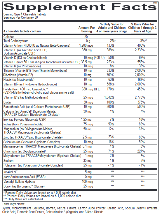 SuperNutes Multivitamin, 120 chewable tabs