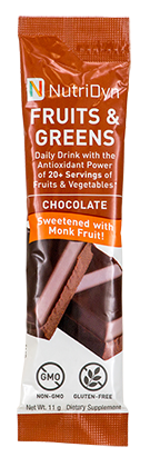 NutriDyn Fruits & Green TO-GO, Chocolate (w/ Monk Fruit)