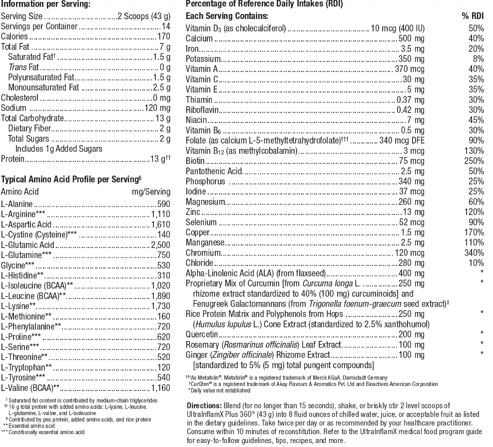 UltraInflamX Plus 360°®, Tropical Mango, 1lb, 14 Servings