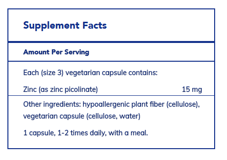 Zinc PICOLINATE 15mg, 180 caps